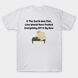 If The Earth Was Flat, Cats Would Have Pushed Everything Off It By Now T-Shirt